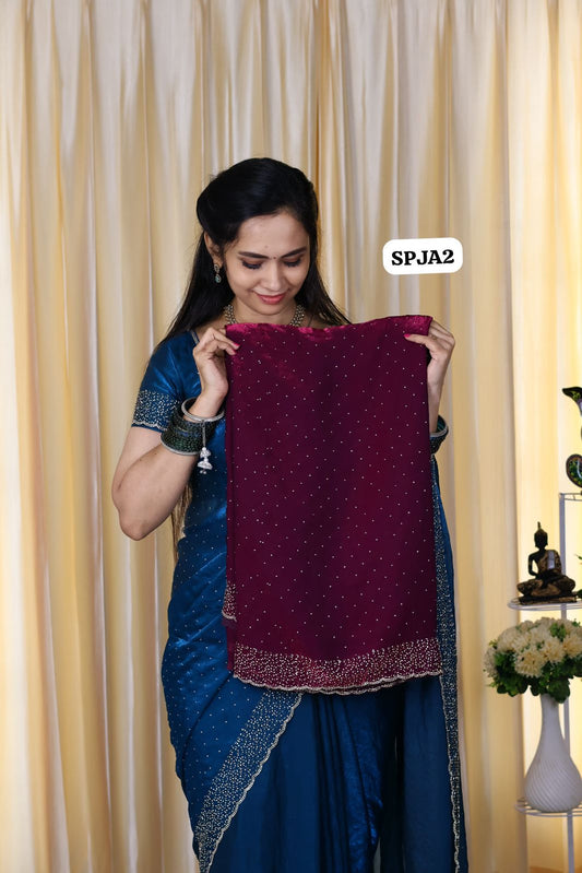 Premium space silk sarees with real jarkhan diamond work..🥳