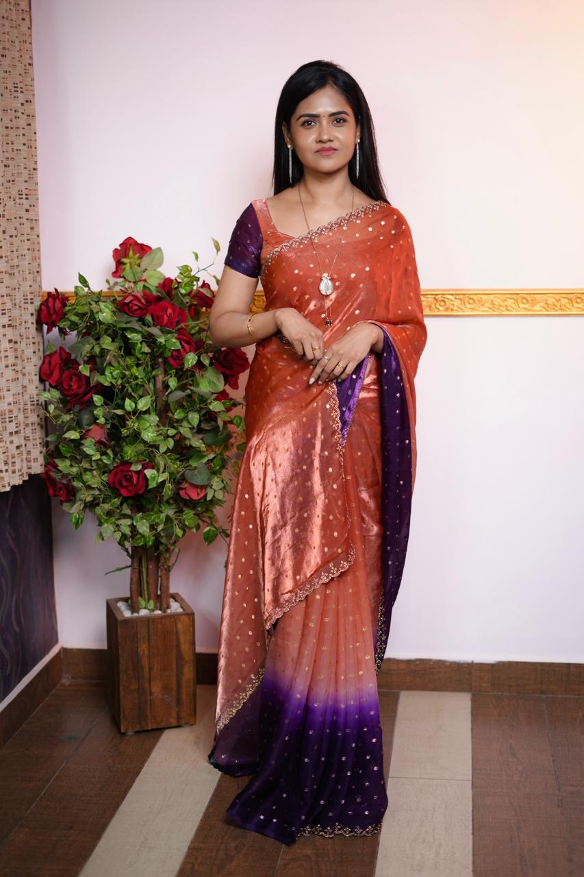 Chimmer Chiffon Saree🥳