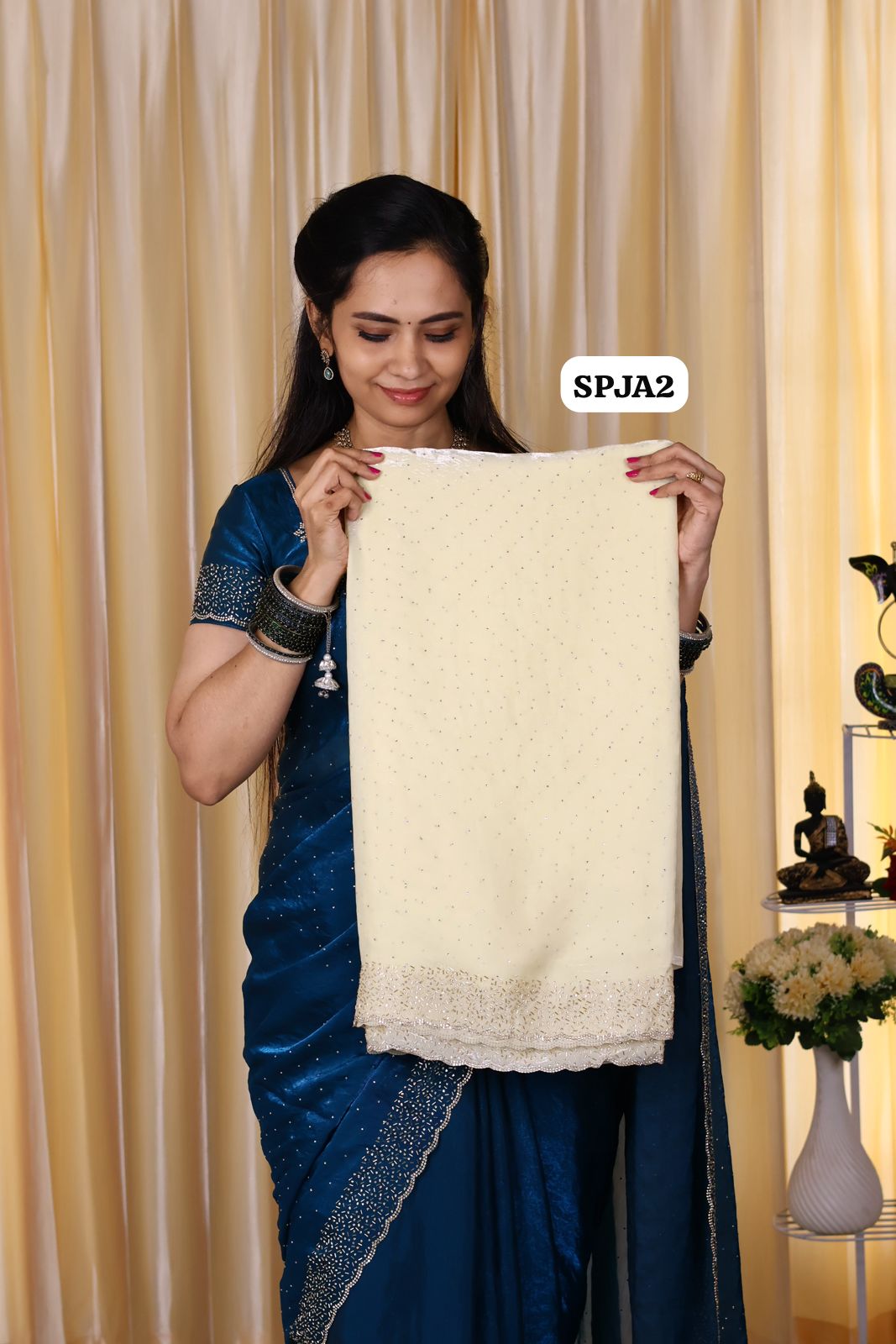 Premium space silk sarees with real jarkhan diamond work..😍🥳