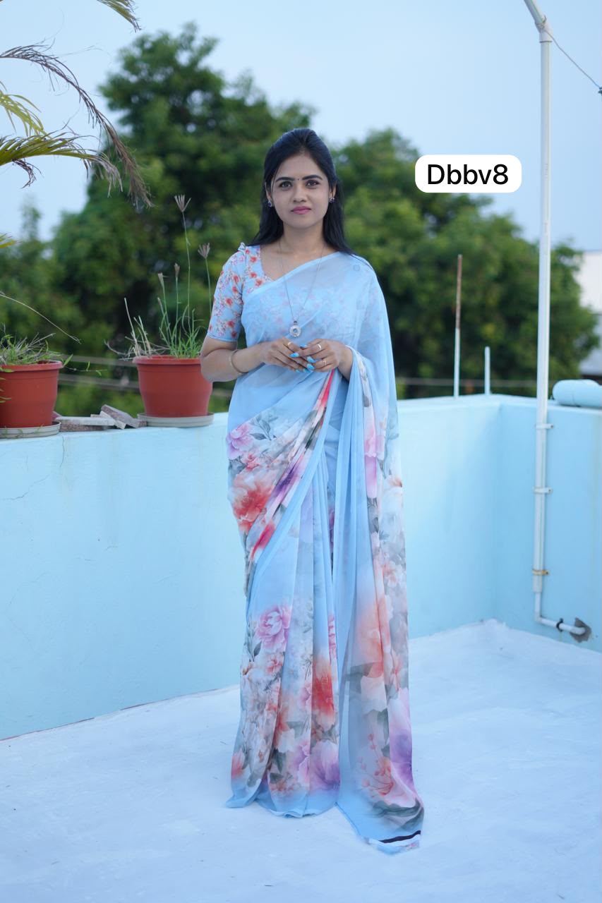 Weightless georgette saree-Prebook🥰😎⏰📚