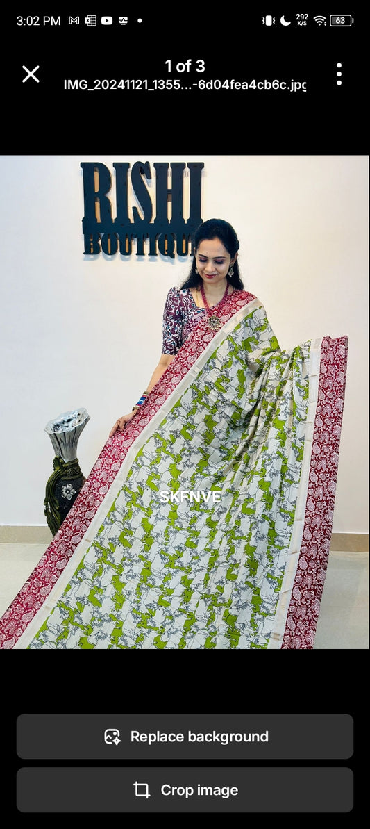 Premium quality mulmul cotton sarees with trending Design