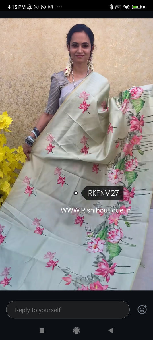 Tussar semi silk saree with trending design 😍🥰