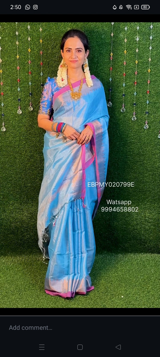 Silky linen saree YYYY