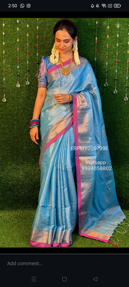 Silky linen saree YYYY