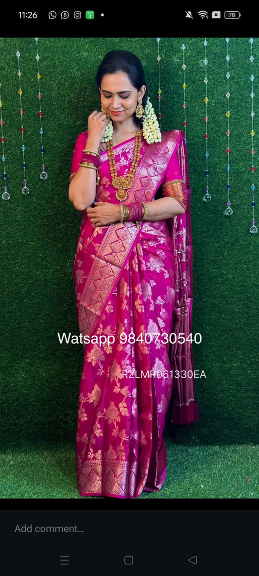 Warm silk saree with  zari weaving