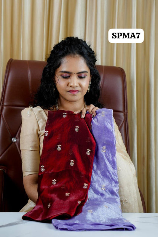 Space silk saree with contrast blouse🥰 🥳
