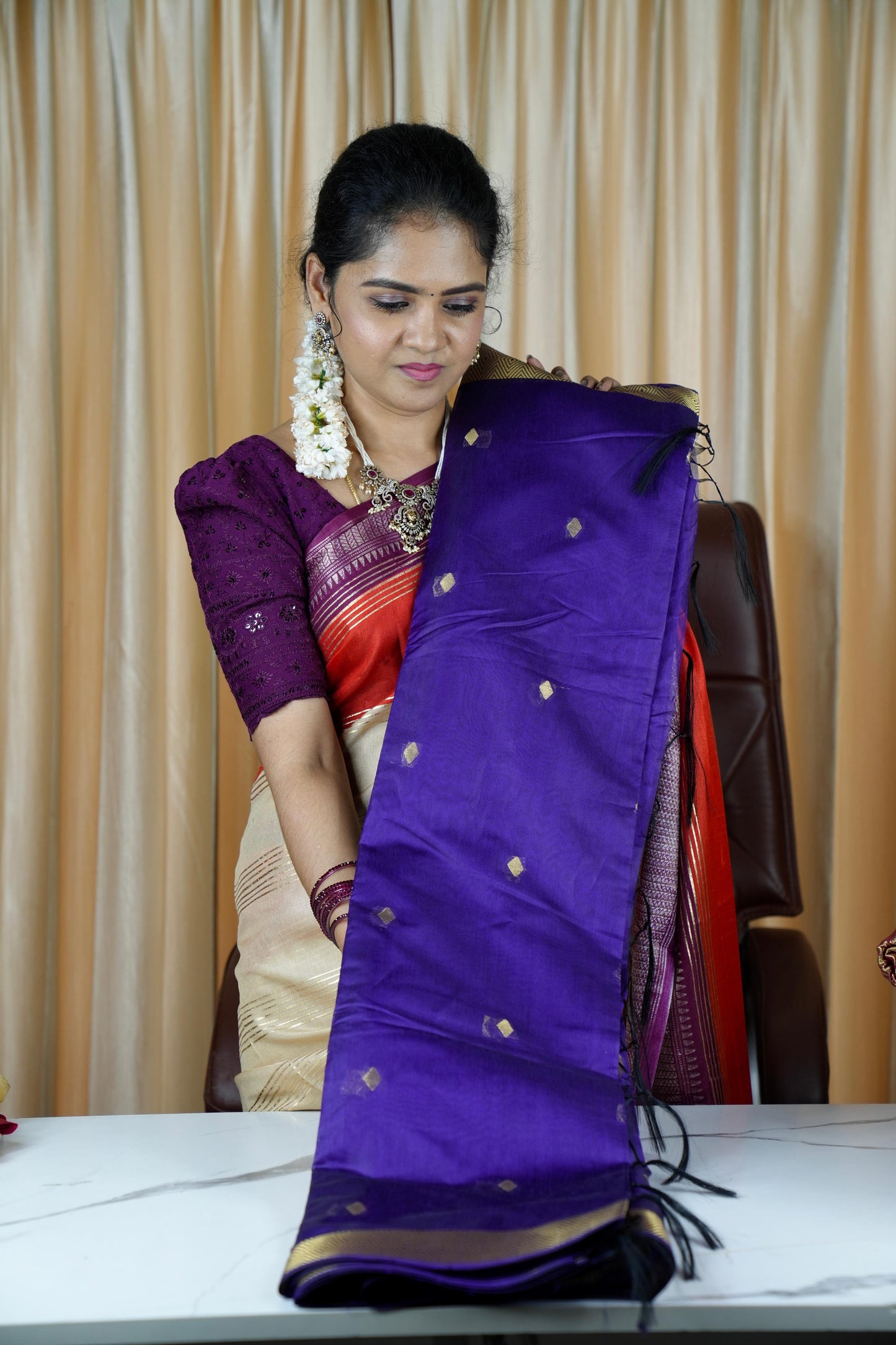 Nayanthara saree(Exact colour) (Deep Purple)  🍄✅