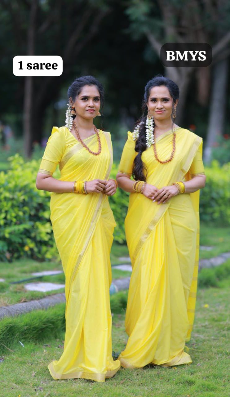 Mysore crepe silk with golden zari 🥳