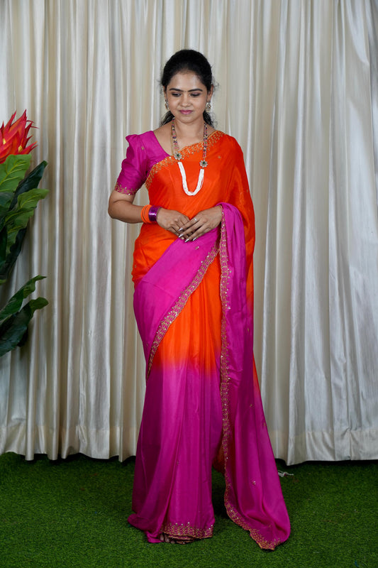 Chinnon fabric saree 🥳