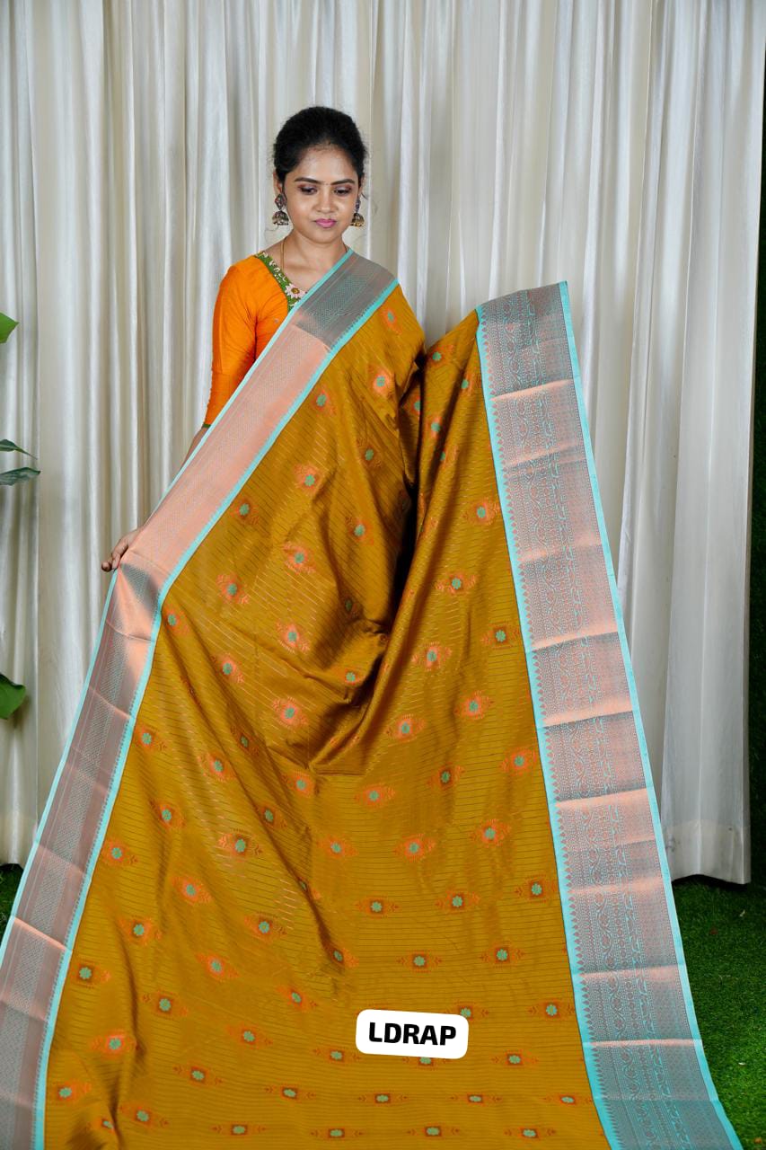 Premium quality kanchi semi silk saree with vairaoosi design  🥰🥳