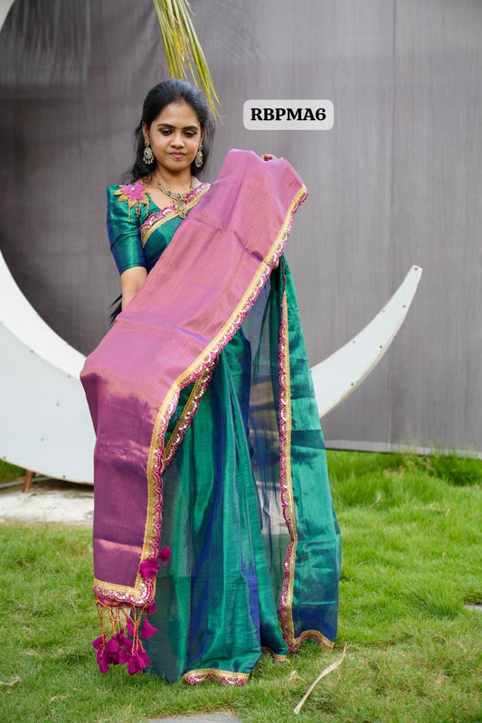 Kadhi Tissue With Cut work Lace🥳