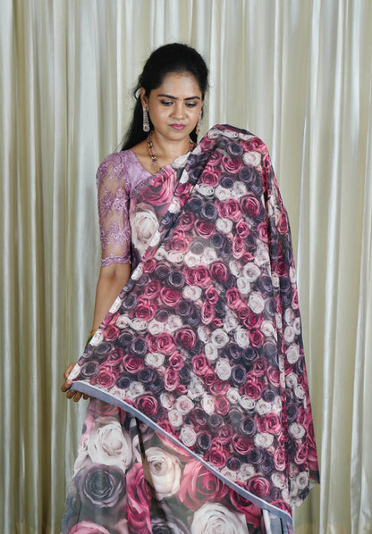 Floral Printed Designer Saree🍄🥳