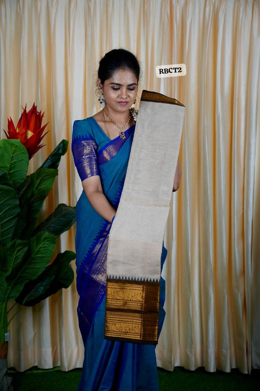 Kanchi Cotton Saree 🥰 😎cream with brown