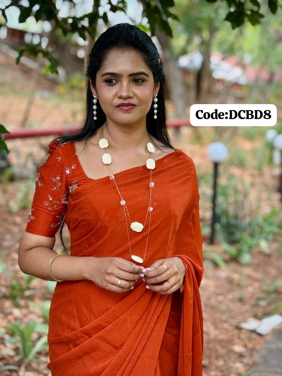 Georgette Saree with designer blouse🥰😎⛳📚