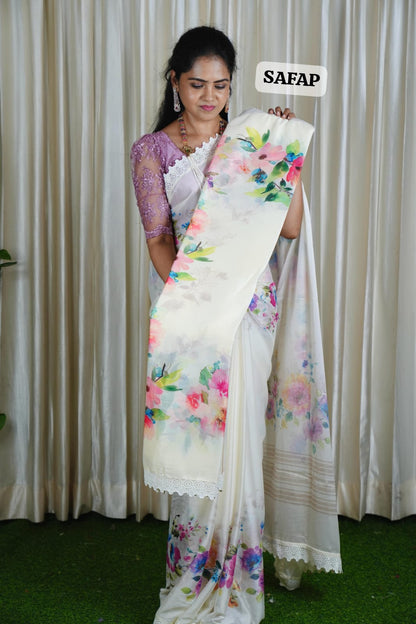 Premium Floral Georgette Silk🍄🥳