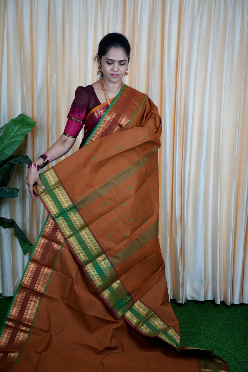 Kanchi cotton korvai buttas 5.5 Mtr🥰