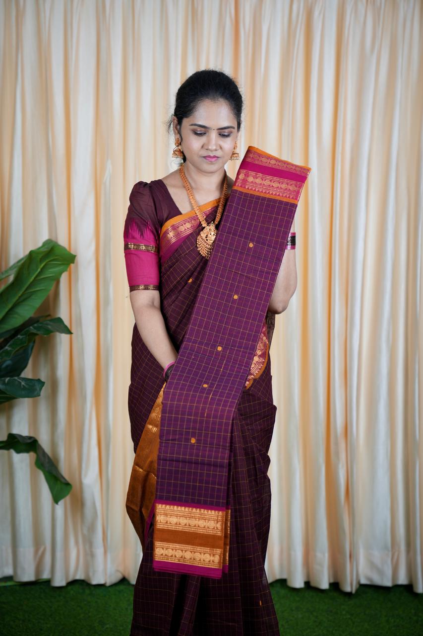 Kanchi cotton korvai buttas 5.5 Mtr❌