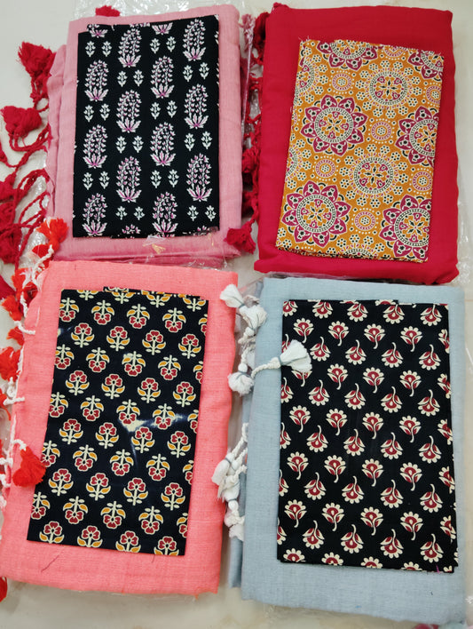 Kadhi cotton saree with kalamkari blouse📷