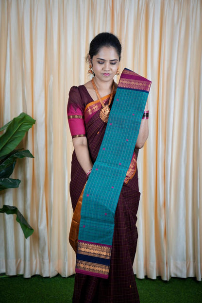 Kanchi cotton korvai buttas 5.5 Mtr ❌