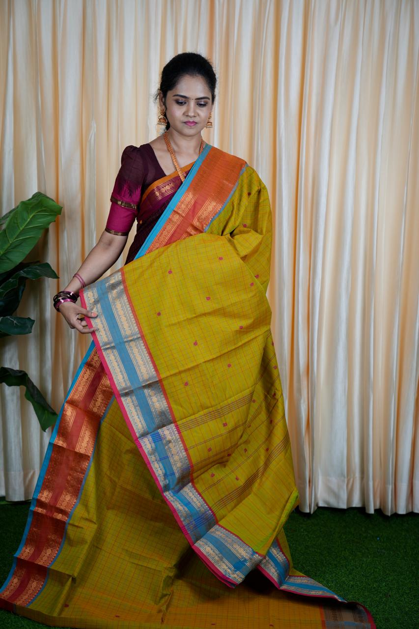 Kanchi cotton korvai buttas 5.5 Mtr❌