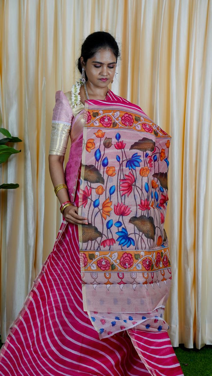 Kalamkari chanderi saree🥰🥳