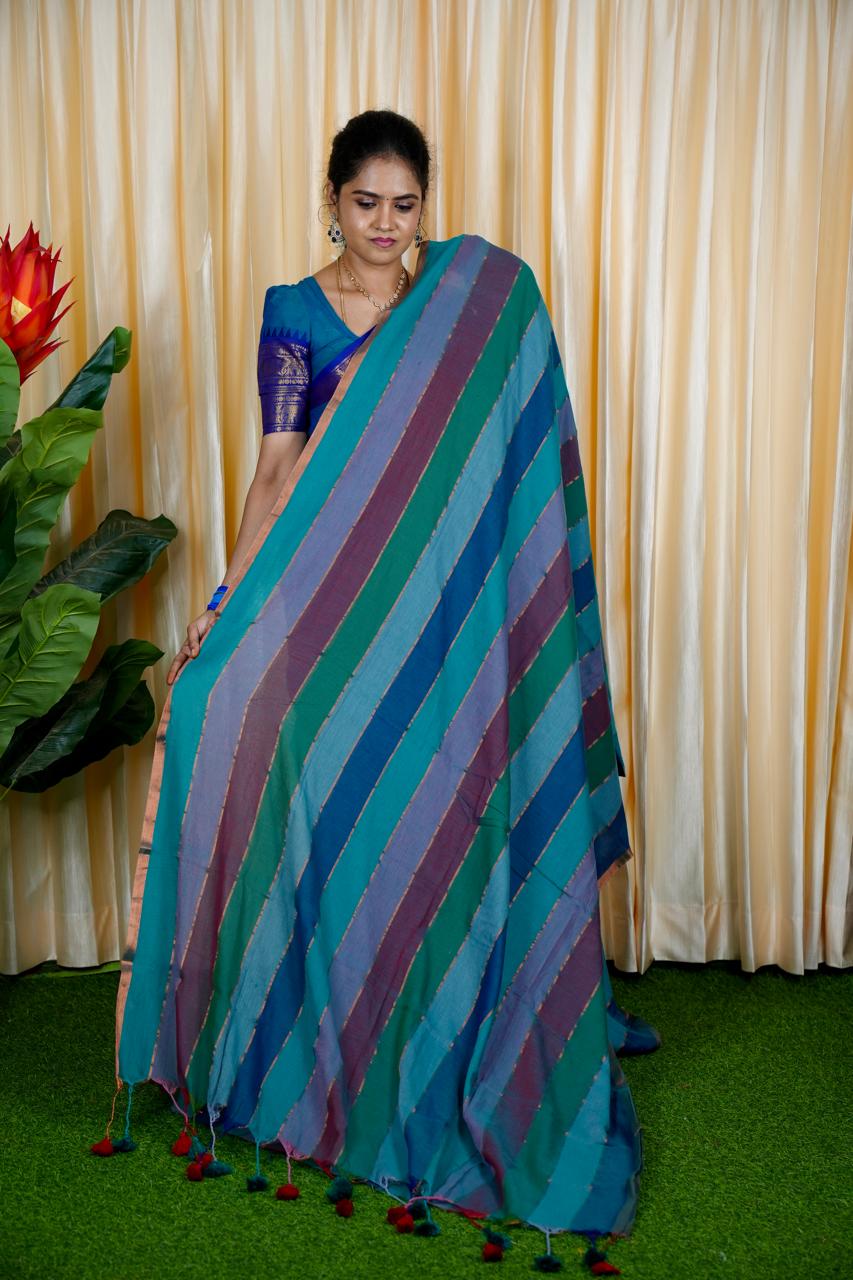 Handloom Kadhi Cotton Saree with Running Blouse🥳