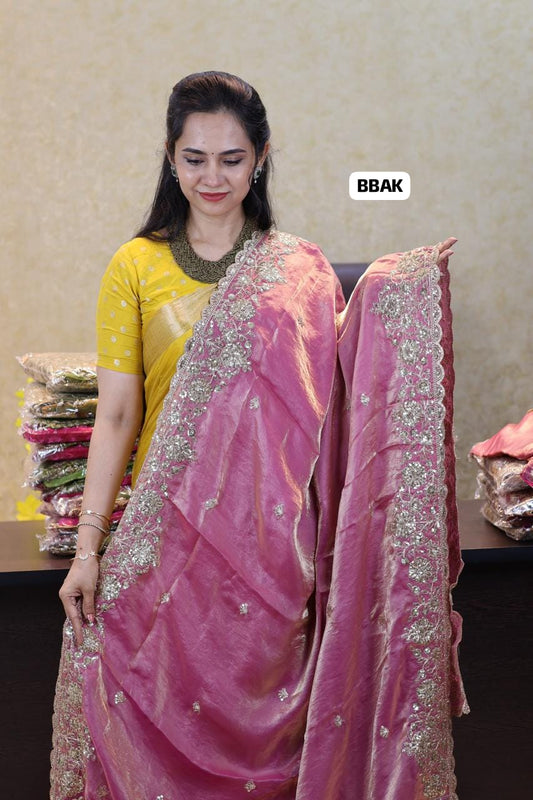 Space silk saree unstitched blouse 🥳