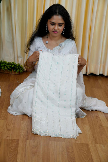space silk saree with katana beads work🥰😎