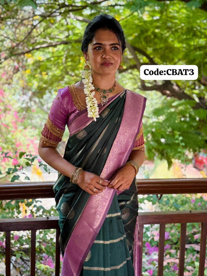 Kanchi semi silk saree🌈🥰😎📚