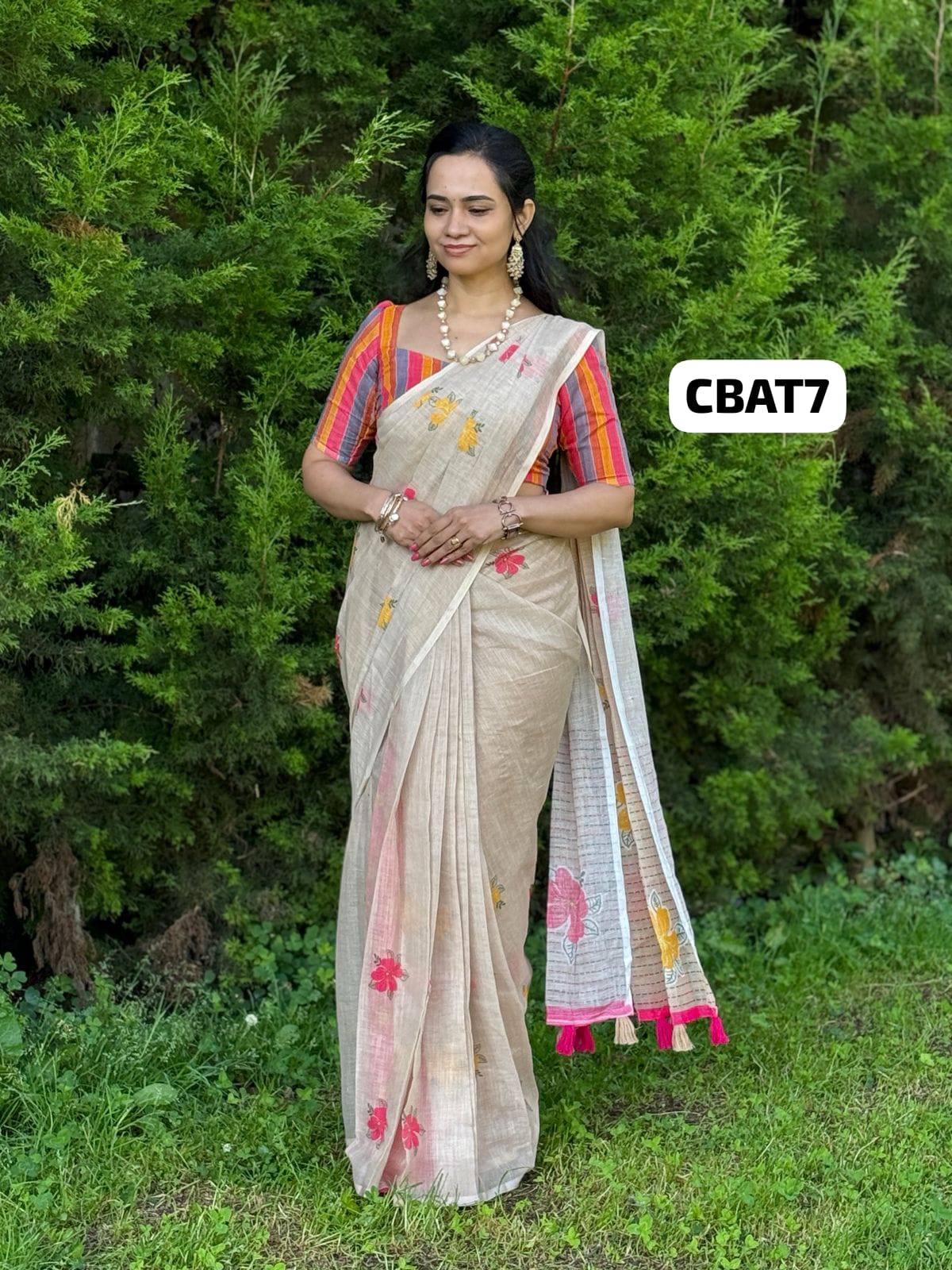 Linen cotton saree 🥳