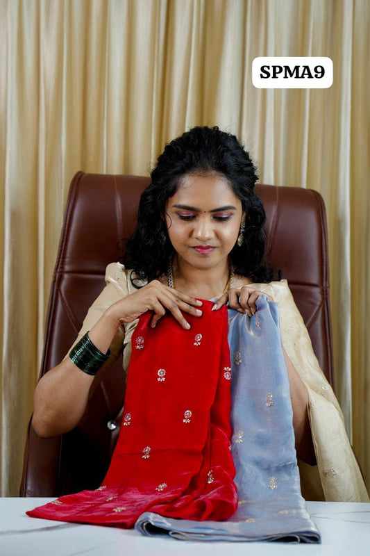 Space silk saree with contrast blouse🥰 🥳