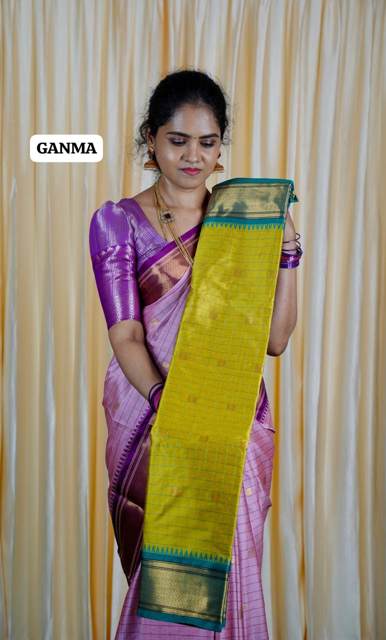 Kalyani silk saree with checks ❌