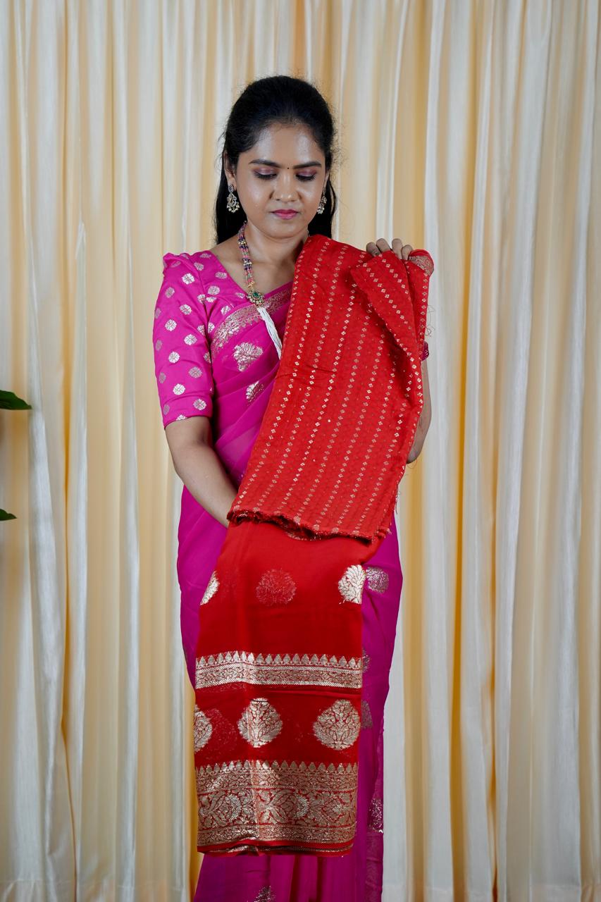 Viscose georgette saree🥳✅