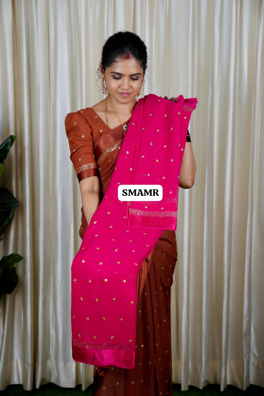 Pure Georgette with chumky works🥳