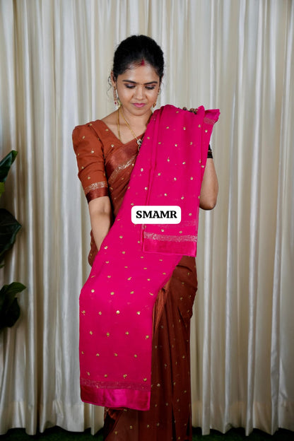 Pure Georgette with chumky works🥳