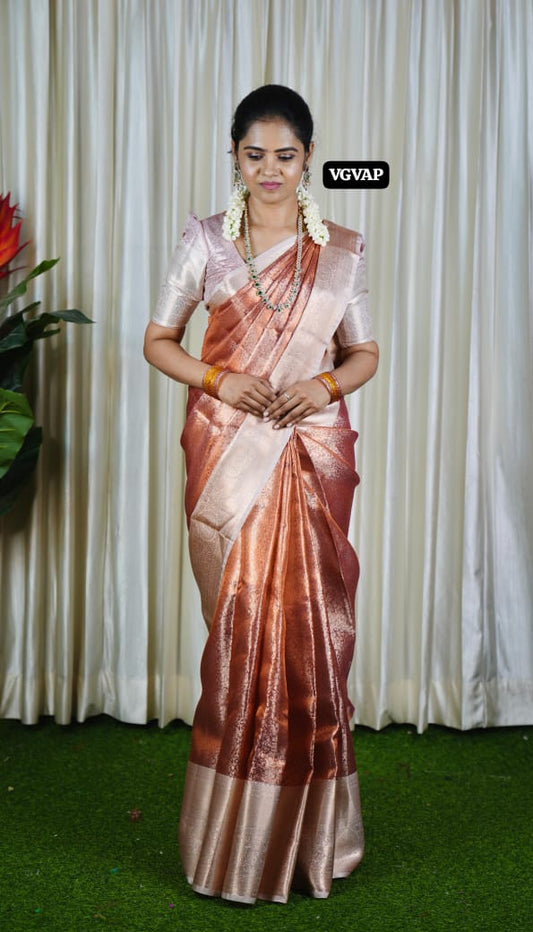 Premium Bridal Katan Tissue Saree🥳