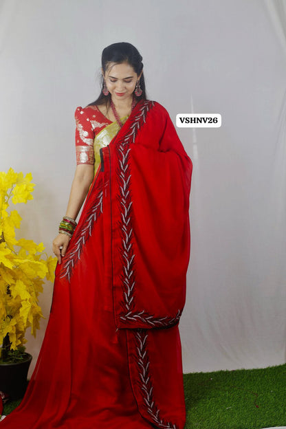 Premium georgette saree😍 offer