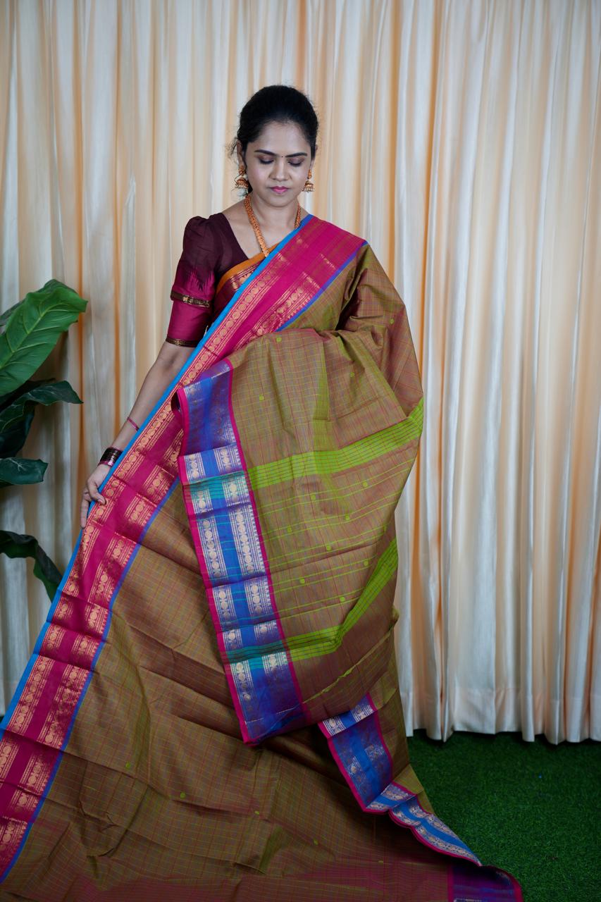 Kanchi cotton korvai buttas 5.5 Mtr🥰