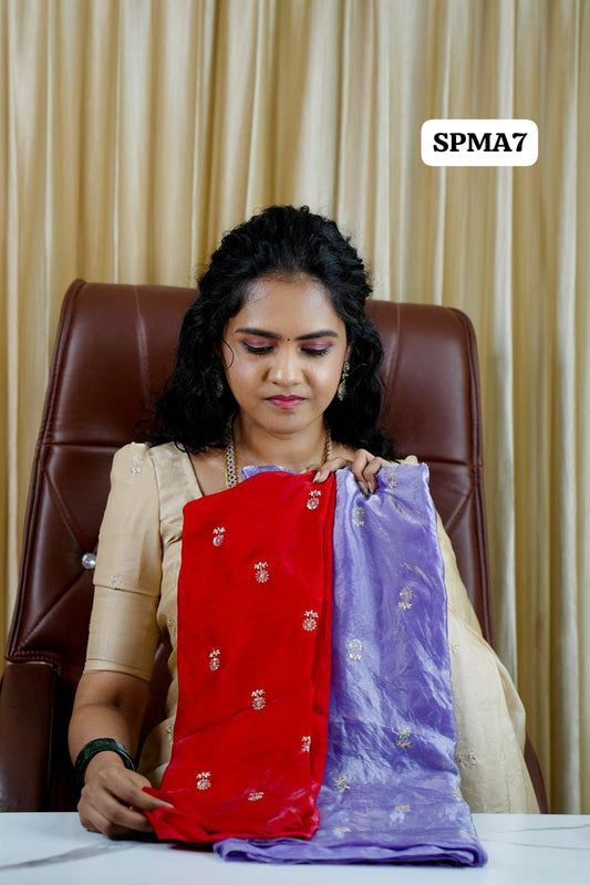 Space silk saree with contrast blouse🥰 🥳