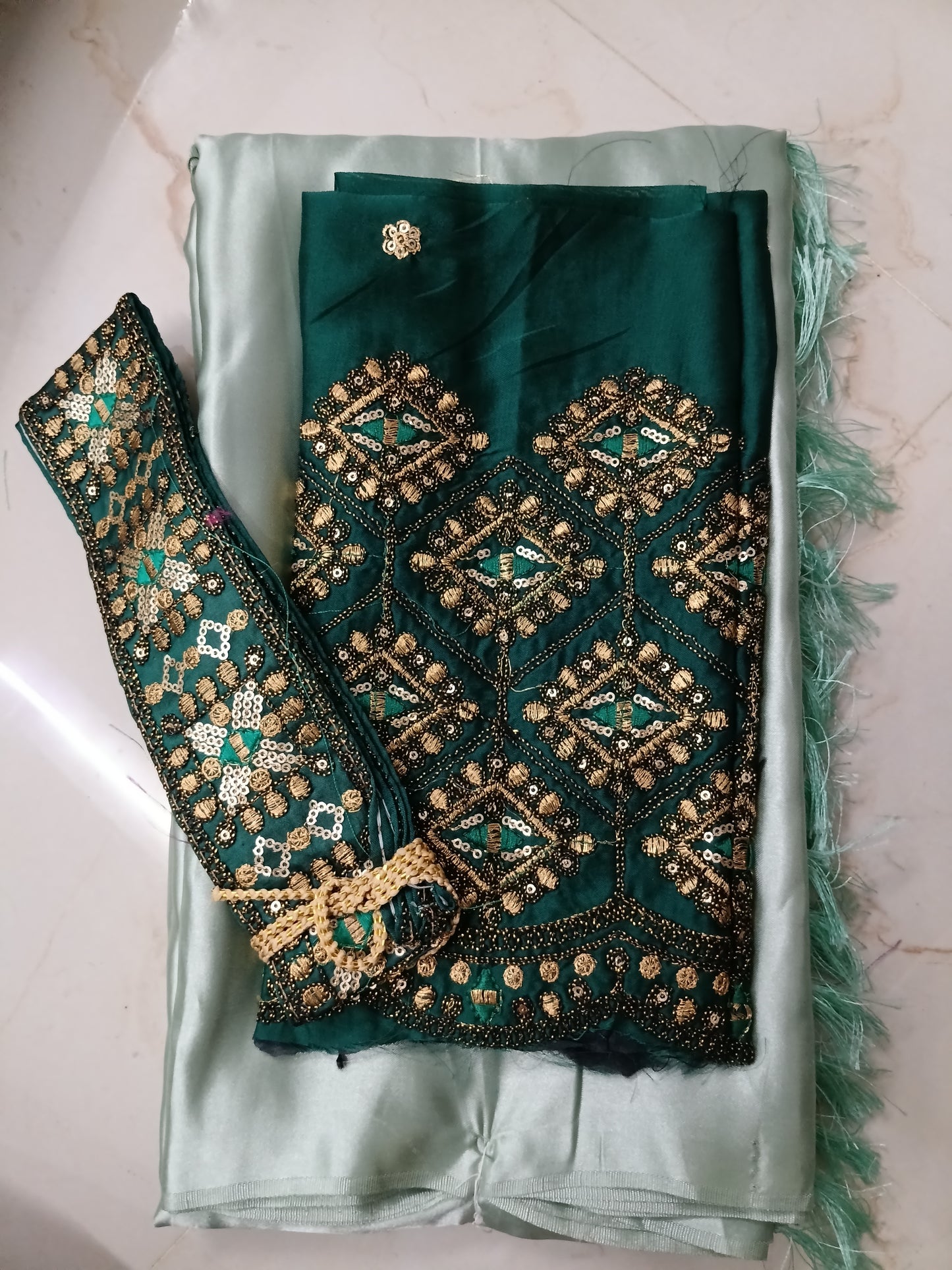 Satin saree+ belt 📷