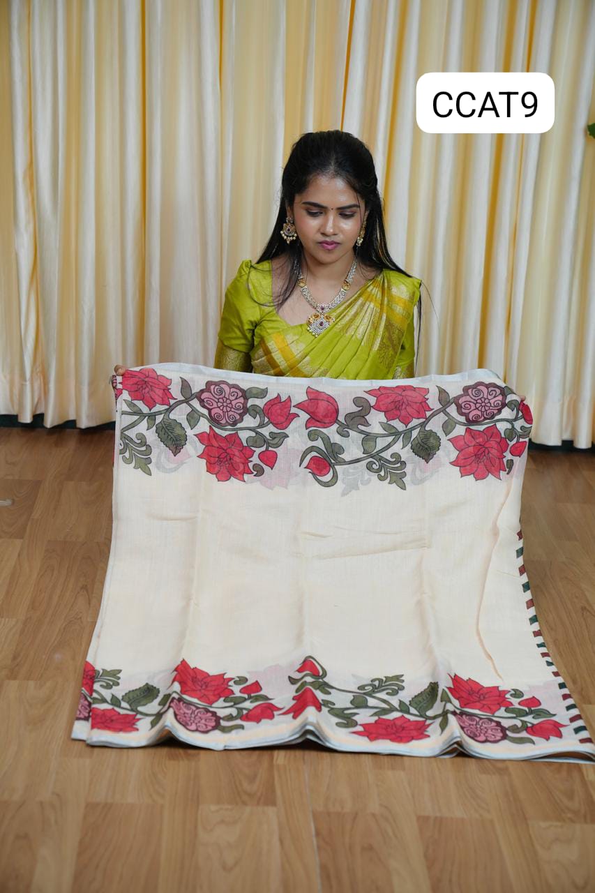 Linen cotton saree🥳