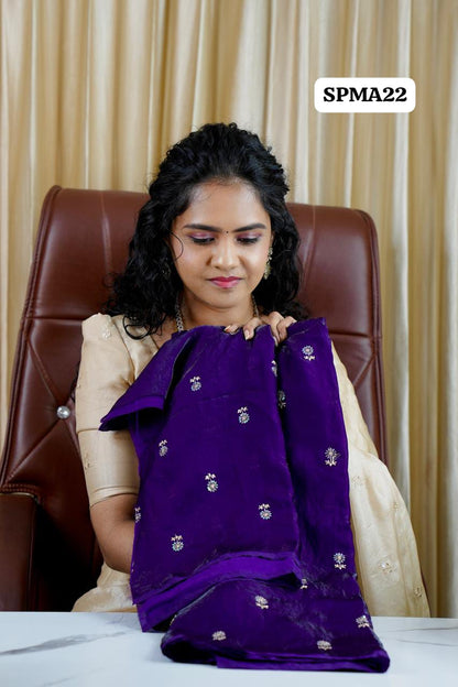 Space silk saree with same blouse 🥳