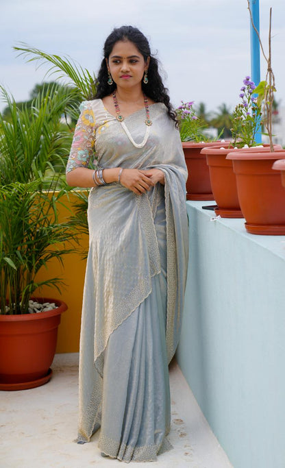 Premium space silk sarees with real jarkhan diamond work prebook 🥳