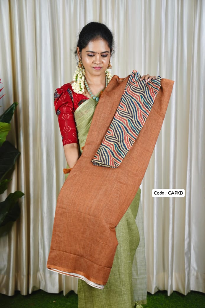 Kadhi Cotton with Kalmkari Blouse❌
