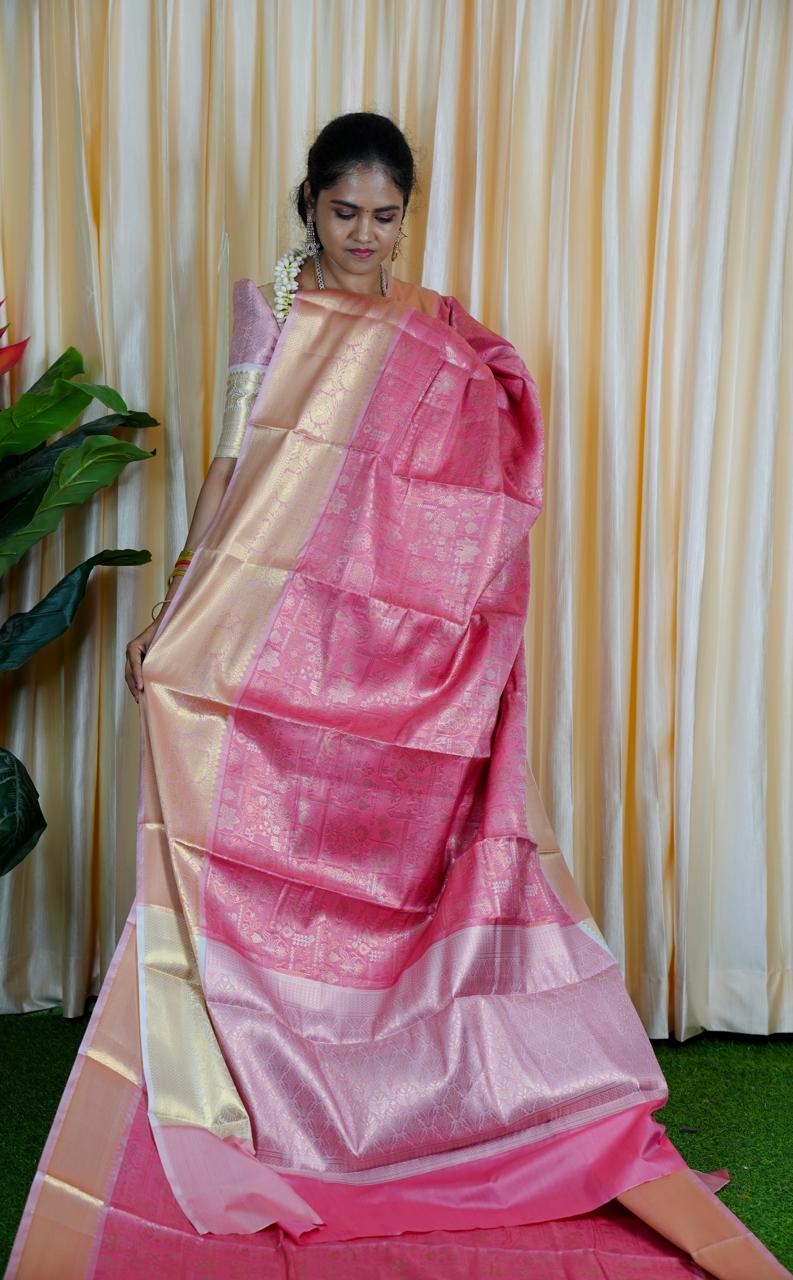 Premium soft katan sarees🍄🥳Pink 3
