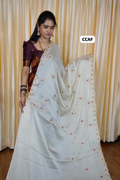 Shimmer georgette saree 🥰😎🌈📚