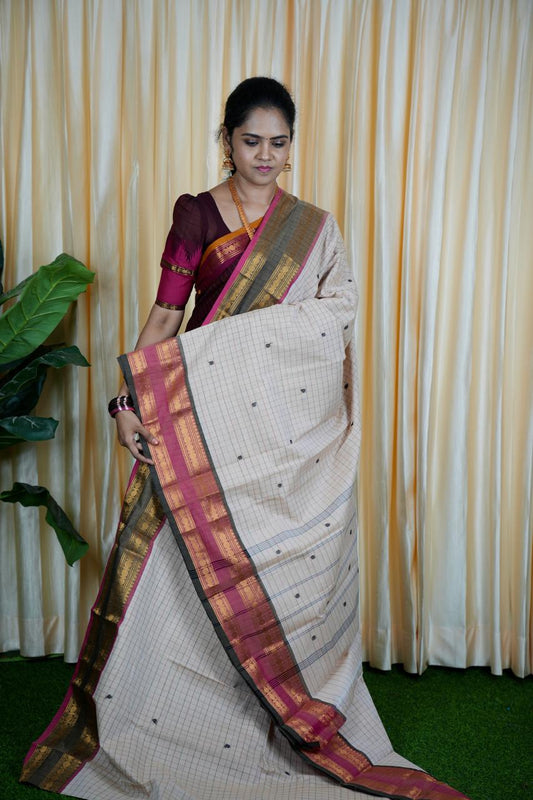 Kanchi cotton korvai buttas 5.5 Mtr❌