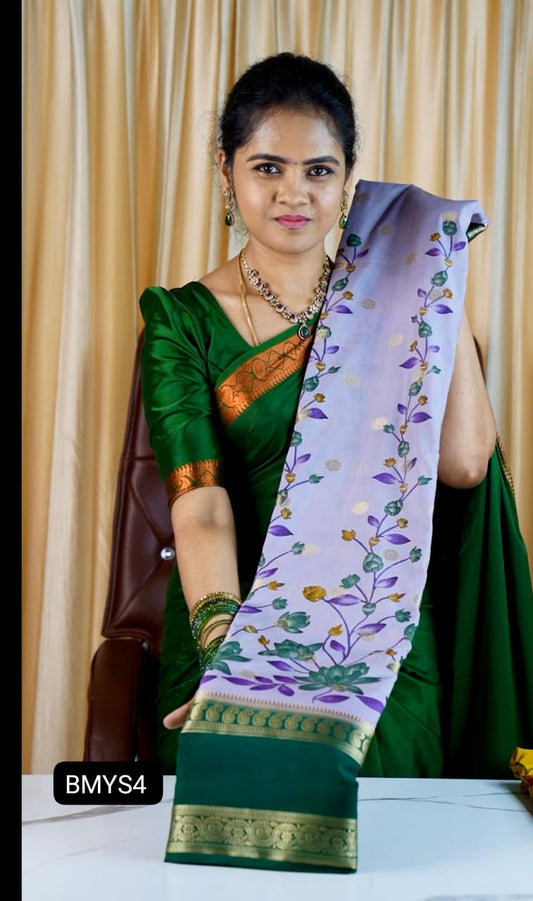 Semi Mysore crepe silk saree 🥳