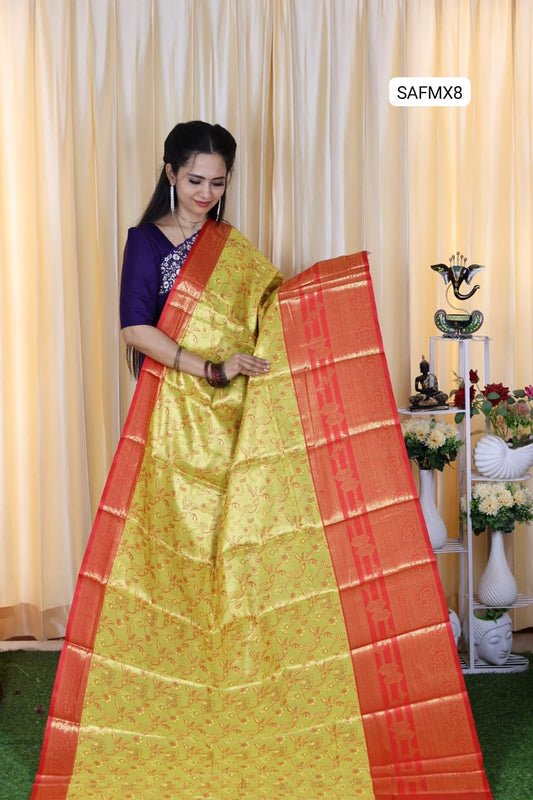 Kanchi bridal semi silk saree  with runing blouse 🔥😍🥳