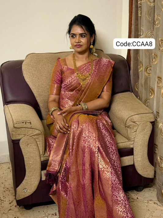 Kanchi semi silk saree🥰😎📚